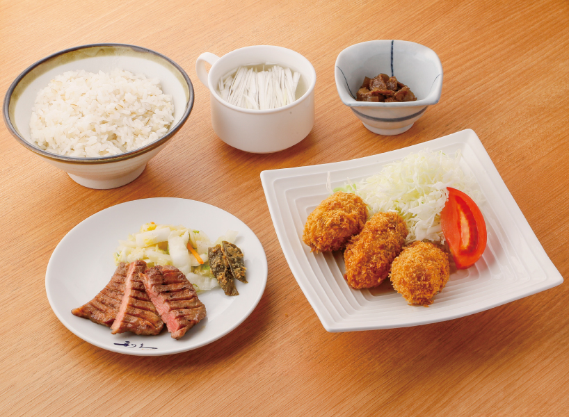 牛たんカキフライコース